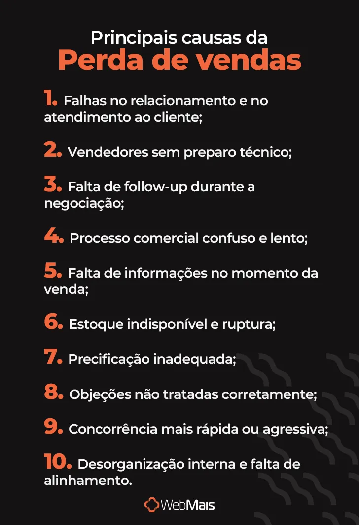 principais causas perda de vendas principais causas perda de vendas