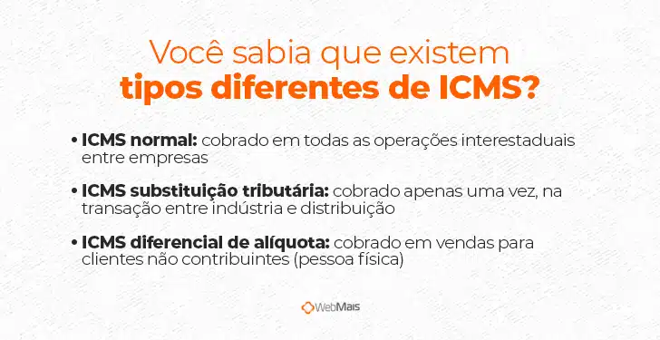 Diferentes tipos de ICMS