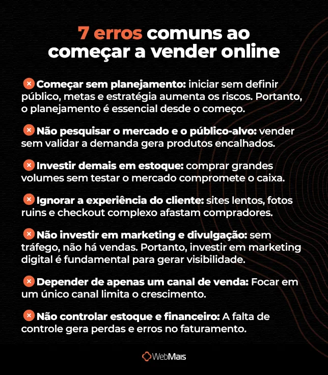 7 erros comuns ao começar a vender online 7 erros comuns ao começar a vender online