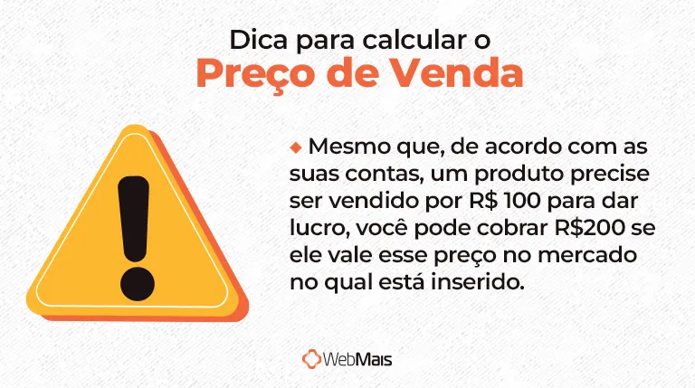 Dica para calcular o preço de venda Dica para calcular o preço de venda