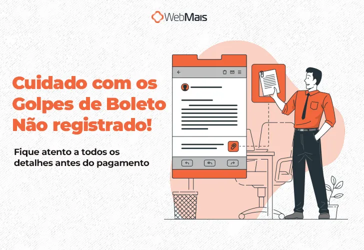 Imagem com aviso sobre golpes de boleto não registrado