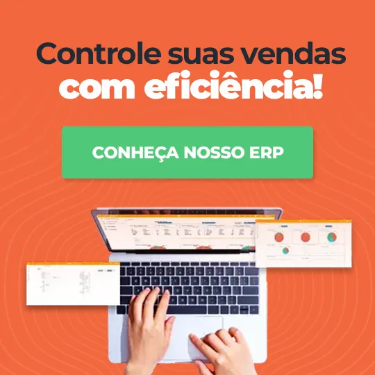 Banner de um notebook com o sistema ERP WebMais aberto ao lado do texto “Controle suas vendas com eficiência”
