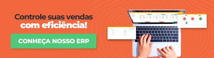Banner de um notebook com o sistema ERP WebMais aberto ao lado do texto “Controle suas vendas com eficiência”