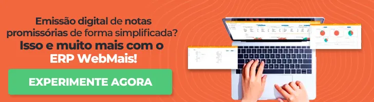 Banner Emissão digital de notas promissórias com o ERP WebMais mobile