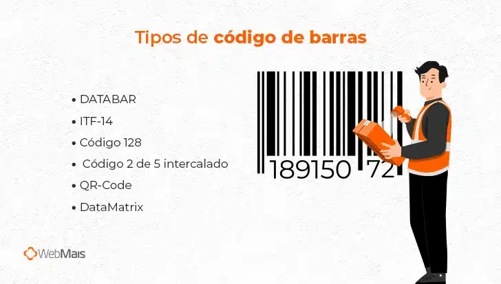 Tipos de código de barras

- DATABAR
- ITF-14
- Código 128
- Código 2 de 5 intercalado
- QR-Code
- DataMatrix