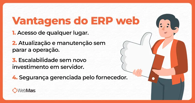Vantagens ERP web Quatro vantagens que o ERP web fornece