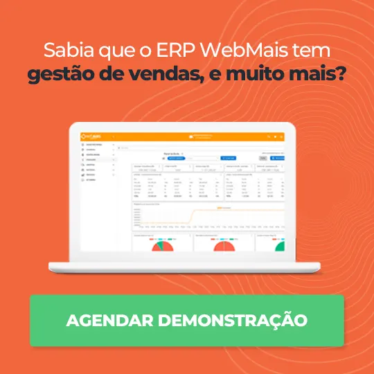 Banner notebook com o sistema erp webmais aberto ao lado do texto “Sabia que o ERP WebMais tem gestão de vendas?