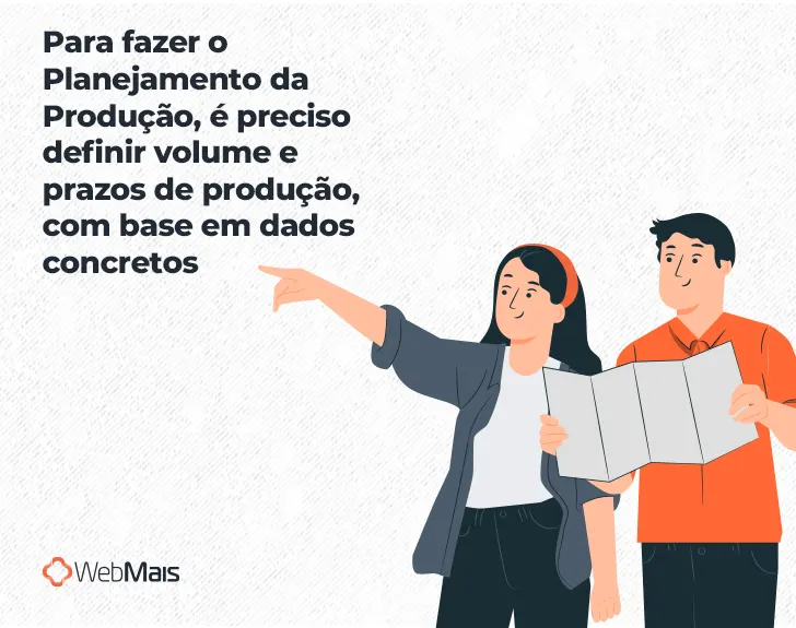 Para fazer o Planejamento da Produção, é preciso definir volume e prazos de produção, com base em dados concretos