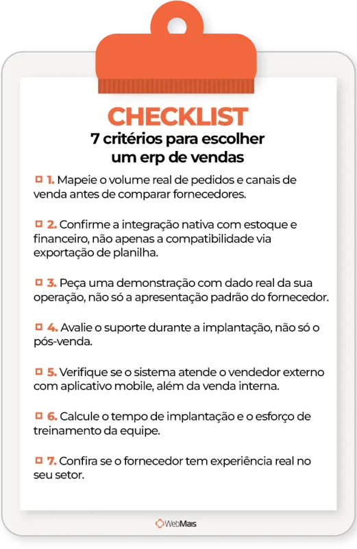 Checklist para escolher um ERP de vendas checklist com sete critérios para escolher um erp de vendas