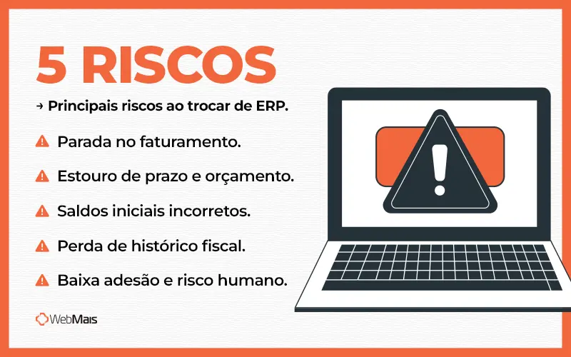 riscos ao trocar de ERP Quais são os principais riscos ao trocar de ERP?