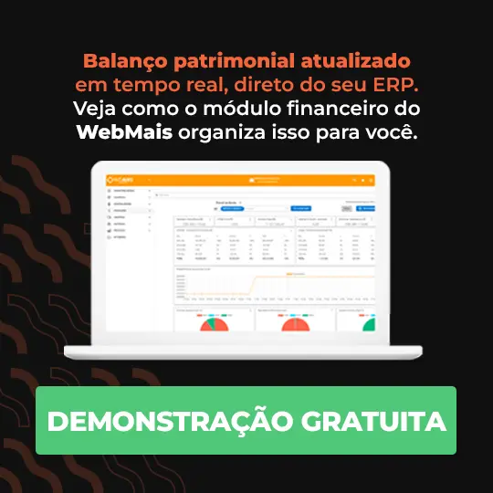 Balanço patrimonial atualizado em tempo real, direto do seu ERP