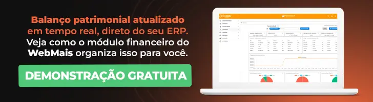 Balanço patrimonial atualizado em tempo real, direto do seu ERP