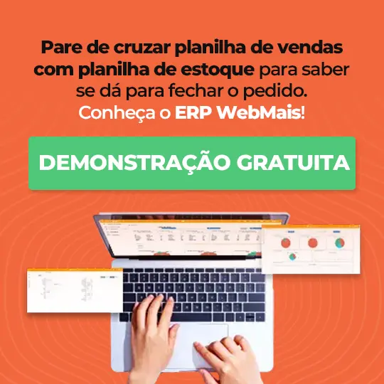 Pare de cruzar planilha de vendas com planilha de estoque para saber se dá para fechar o pedido Pare de cruzar planilha de vendas com planilha de estoque para saber se dá para fechar o pedido. Conheça o ERP WebMais para indústria e centralize o planejamento de produção em um só sistema.