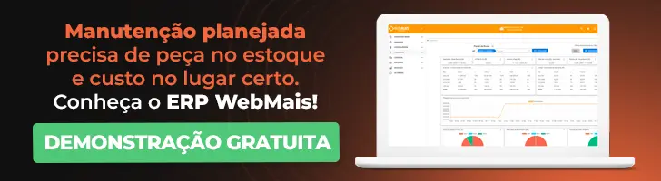Manutenção planejada precisa de peça no estoque e custo no lugar certo Manutenção planejada precisa de peça no estoque e custo no lugar certo. Conheça o ERP WebMais e integre almoxarifado, compras e produção da sua indústria.